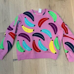 Queen of Sparkles Colorful Banana Print Sweatshirt